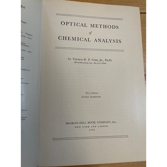VTG International Chemical series: optical methods of chemical analysis by gibb - Picture 4 of 5